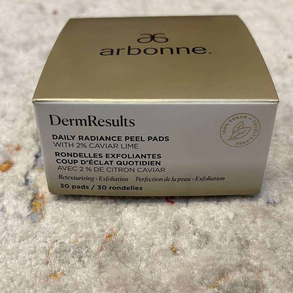Brand New Arbonne DermResults Daily Radiance Peel Pads